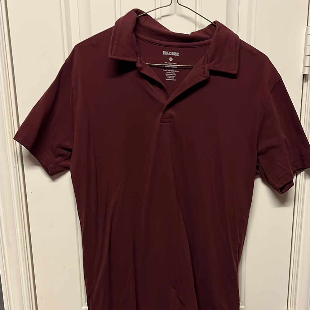 Red Polo Shirt Short Sleeve Knit Versatile